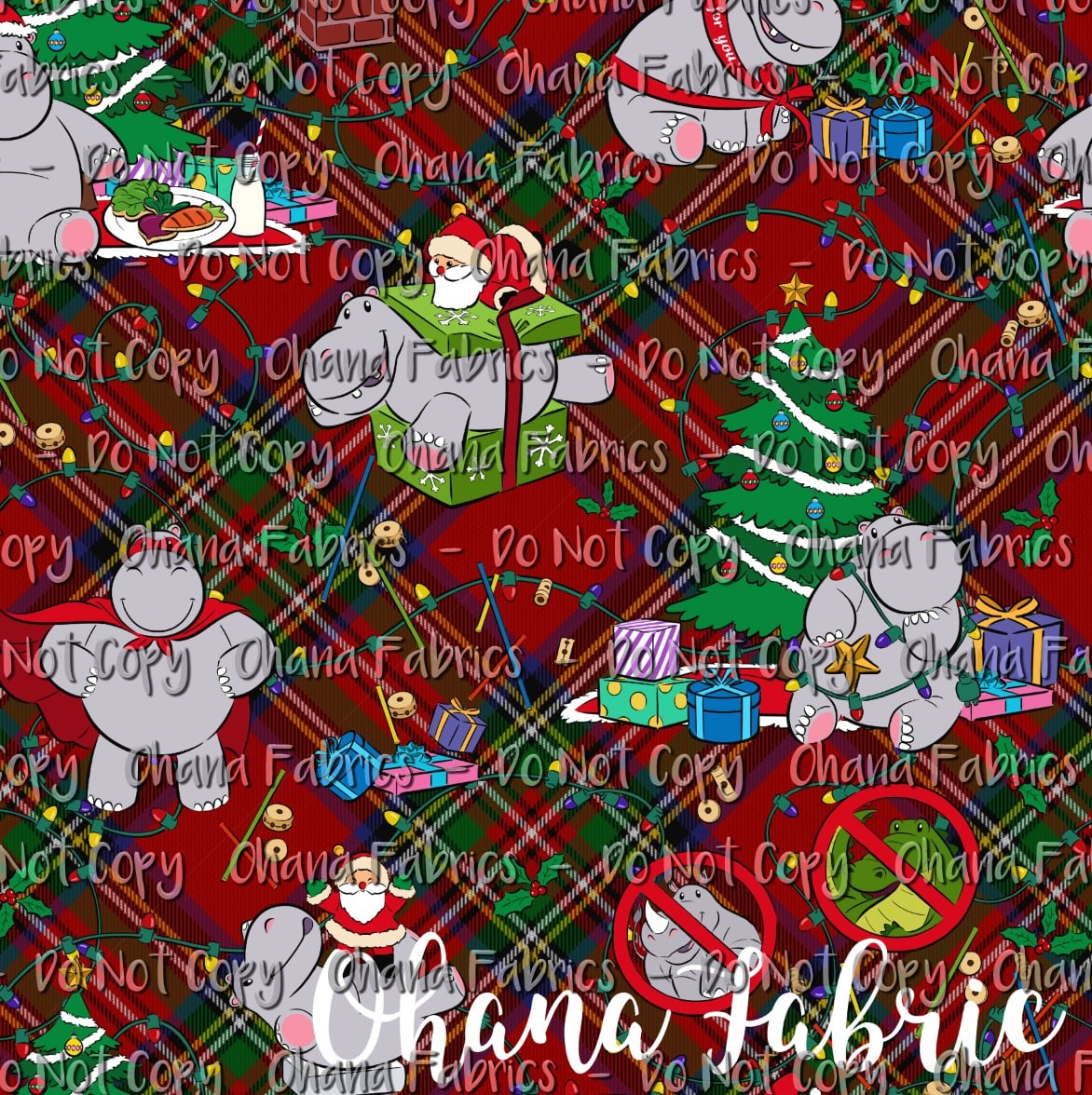 OHF24 Hippo Christmas - Plaid Main