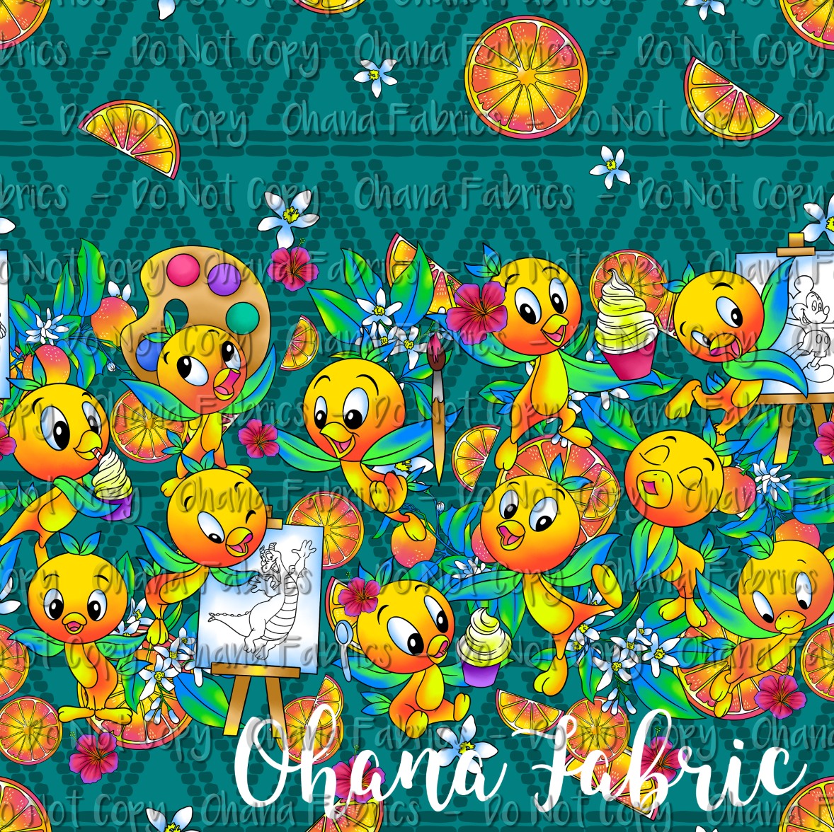 OHF24 Sunshine Teal - Double Border