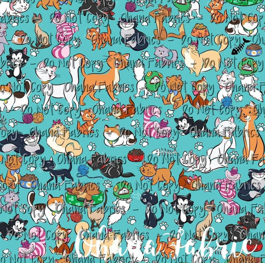 R121 Cats Turquoise