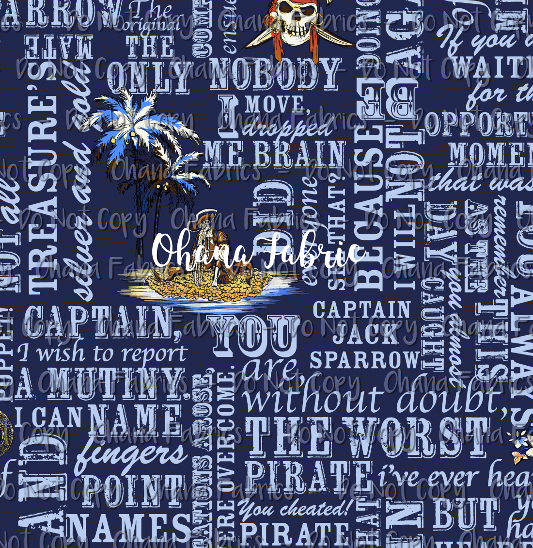 RE24  DK Blue PIrate WORDS  - BOARDSHORT 2 yard