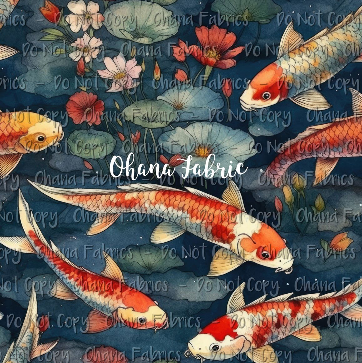 NAT109 Watercolor Koi - Choose Base and QTY