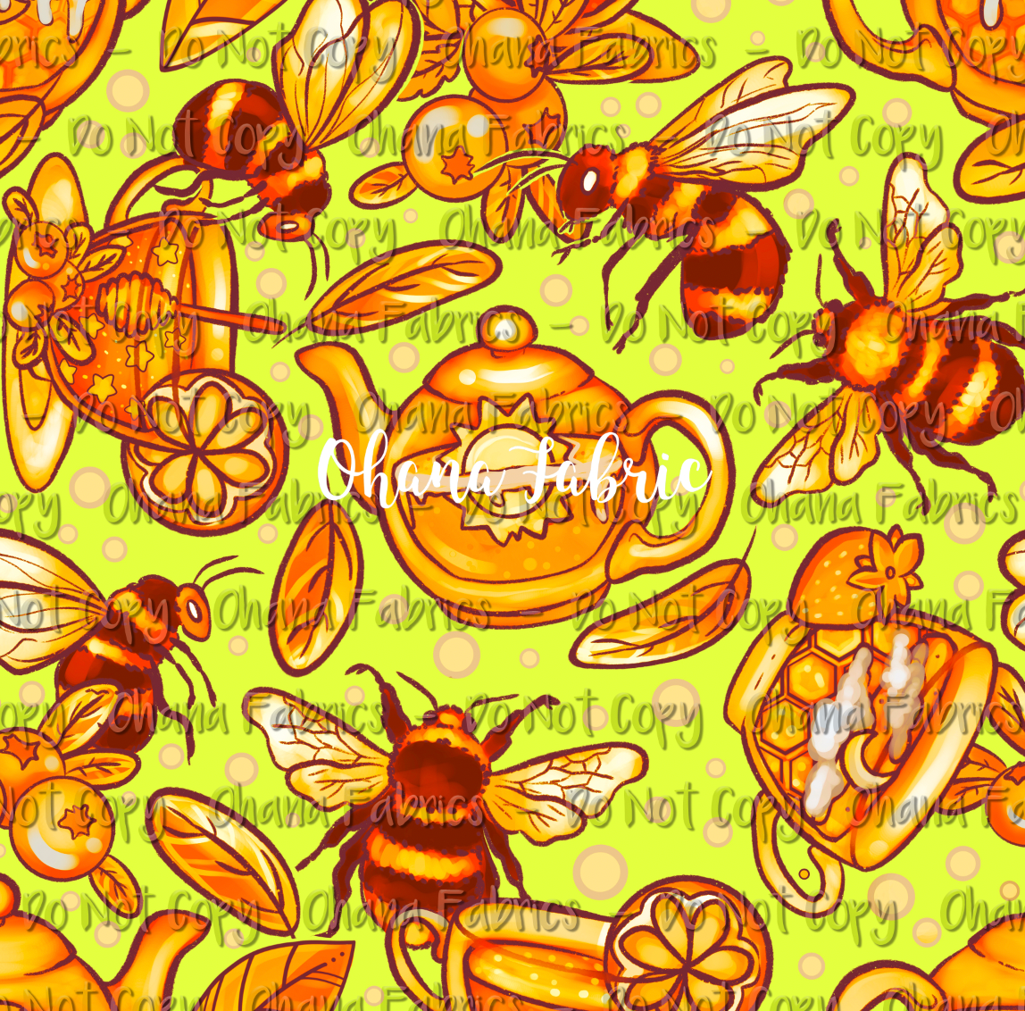 NAT109 Bee & Tea Yellow - Choose Base and QTY