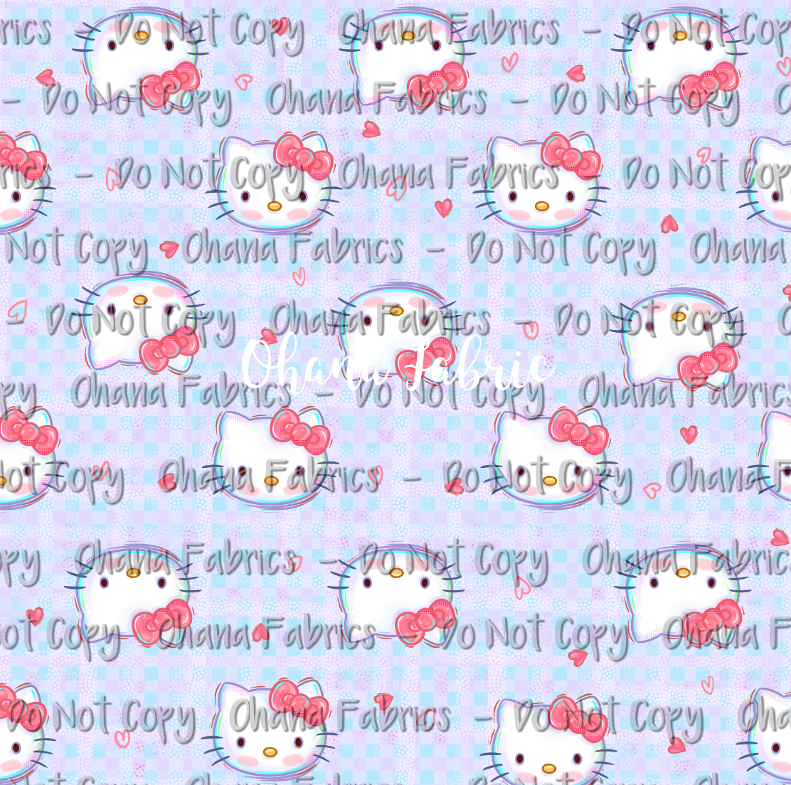 OHF24 Kawaii Love -Directional Kitty Face Cornflower