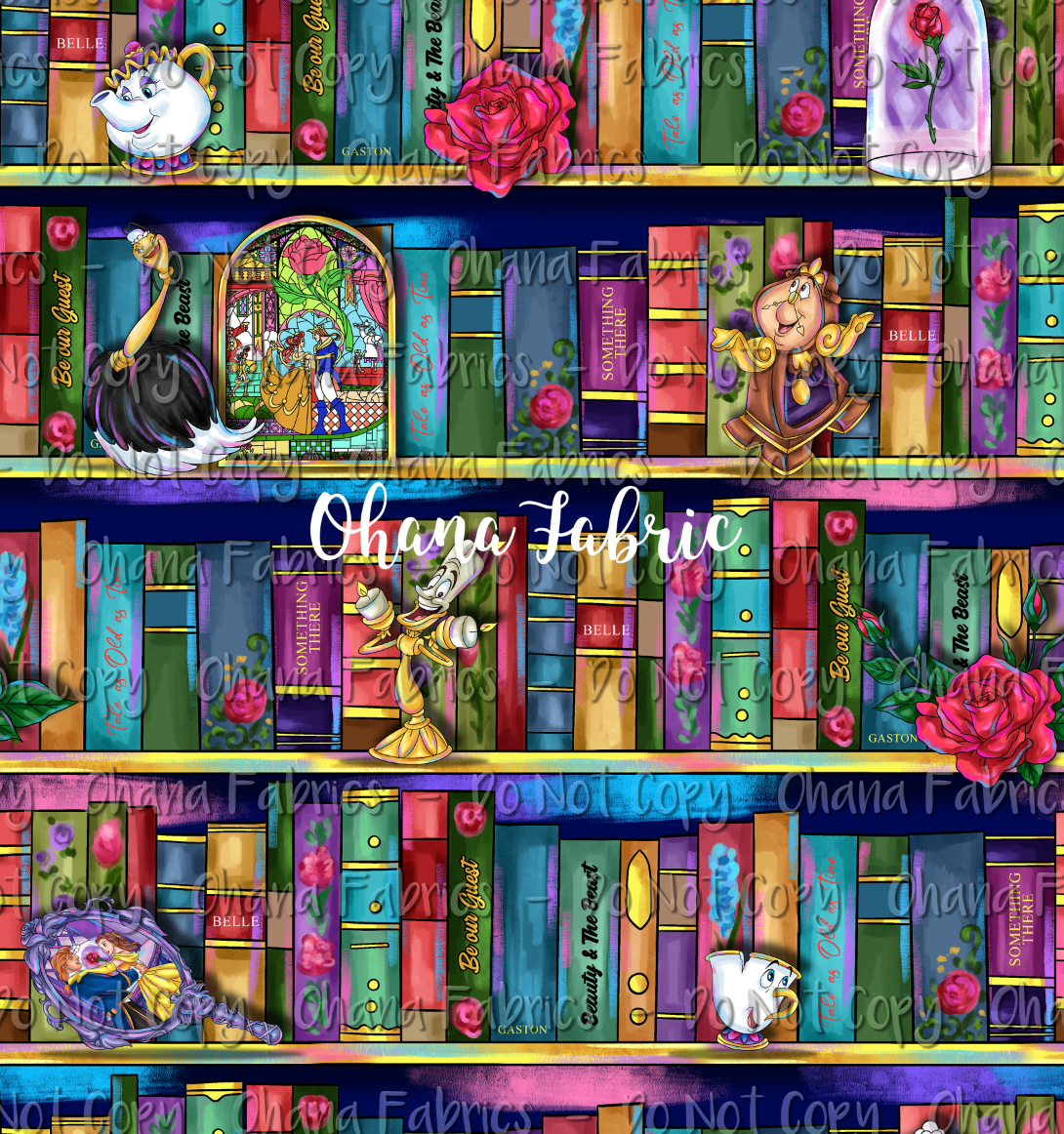 R121 Be Our Guest - Bookcase W/ Characters