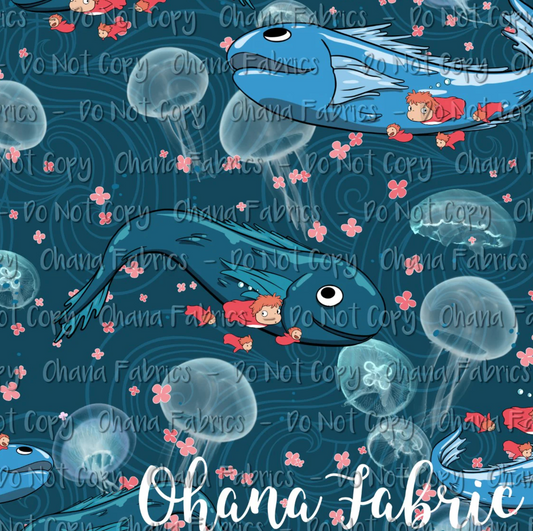 R122  Little Fishy - Jellyfish -  Pebble Vinyl