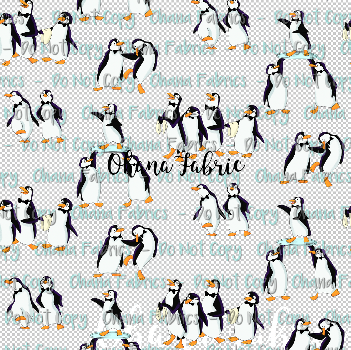 R122 Clear PVC Vinyl - Poppins Penguins